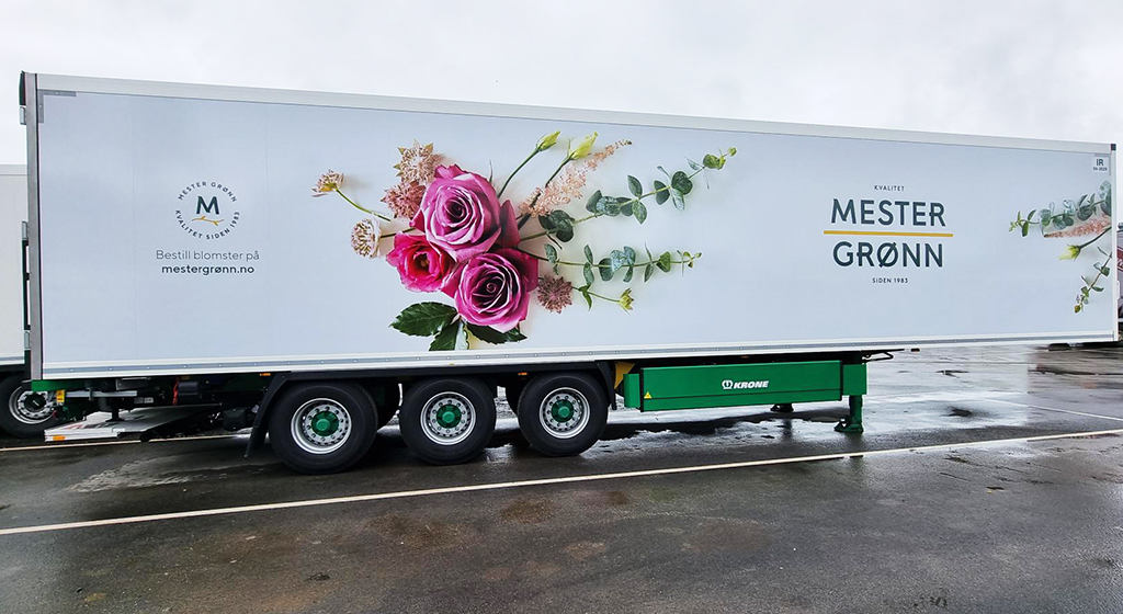 Dekor  med blomsterbukett av Mester Grønn lastebil